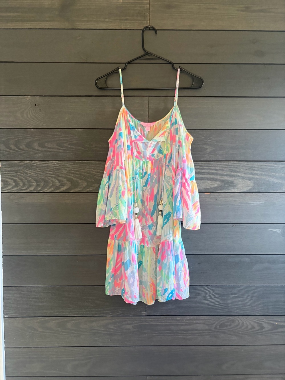 Women’s Pastel Multi-Color Cold-Shoulder Dress